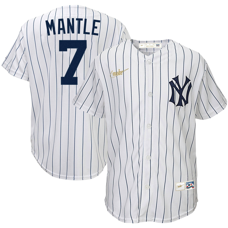 2020 MLB Youth New York Yankees #7 Mickey Mantle Nike White Home Cooperstown Collection Player Jersey 1